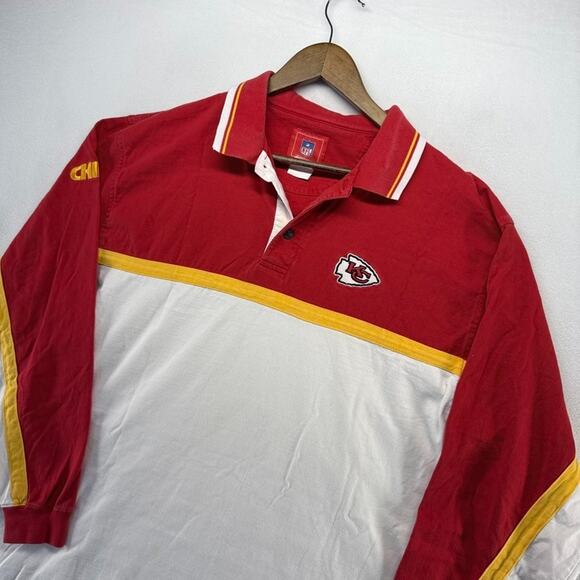 Vintage Kansas City Chiefs Rugby Shirt Men's XL Red White Embroidered Logo y2k - Picture 2 of 12